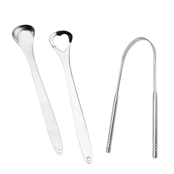

3pcs/lot Tongue Scraper Cleaner Fresh Breath Cleaning Stainless Steel Tongue Cleaner for Healthy Oral Care Tools