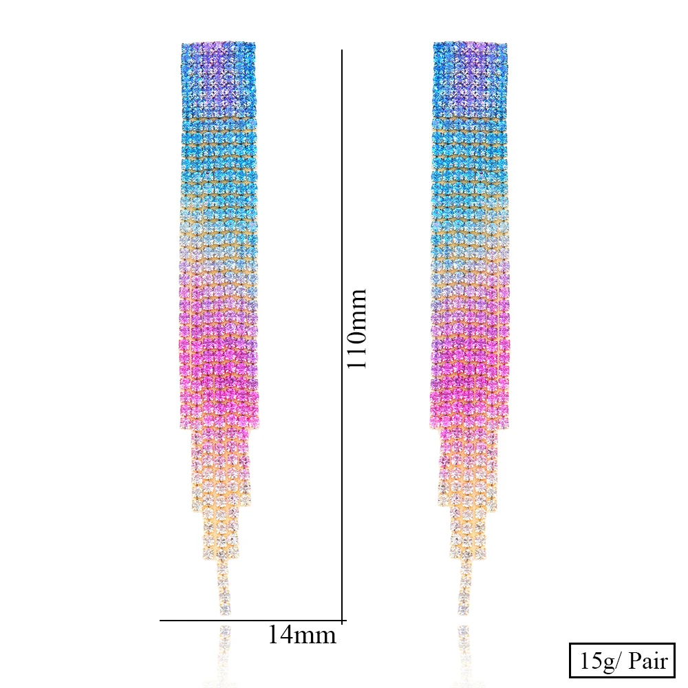 GODKI, трендовые длинные серьги с кисточками для женщин, серьги радужного цвета, серьги-капли,, Brincos, женские, сделай сам, модные ювелирные изделия