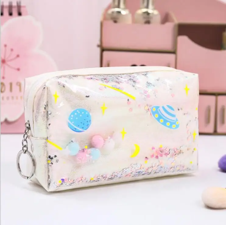 New Hot Sale Laser Design Transparent Travel Storage Bag Female Waterproof Jelly Bag PVC Cosmetic Bag For Female Makeup Bags - Цвет: 3