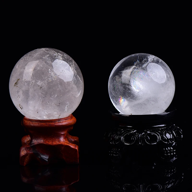 1PC Natural Rock Crystal Quartz Ball Polished Globe Massaging Ball Reiki Healing Stone Home Decoration Exquisite Souvenirs Gift 4