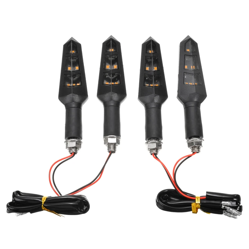 4PCS/SET Motorcycle LED Turn Signal Light Blinker Amber Universal for Motocross Scooters E-bikes Indicator Light Lamp 12V