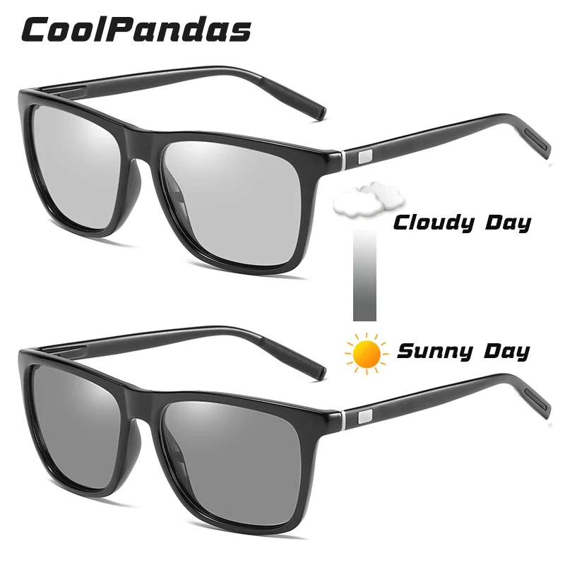 CoolPandas алюминиевые магниевые Квадратные Солнцезащитные очки мужские поляризованные фотохромные HD очки для вождения женские lunette soleil homme