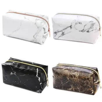 

Marble Multi-function Purse Box Travel Makeup Cosmetic 4 Beauty Pencil Fashion Zipper Color PU Bag Case Toiletry Bag Cosmet D7U6