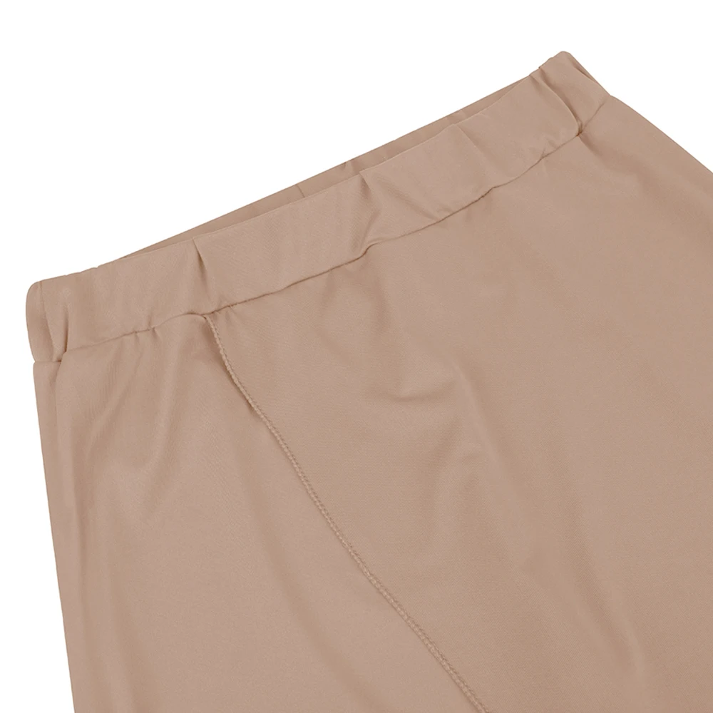Для женщин модные летние свободные высокий разрез Повседневное брюки женский Одноцветный брюки с широкими штанинами плюс Размеры с эластичной резинкой на талии спортивные штаны