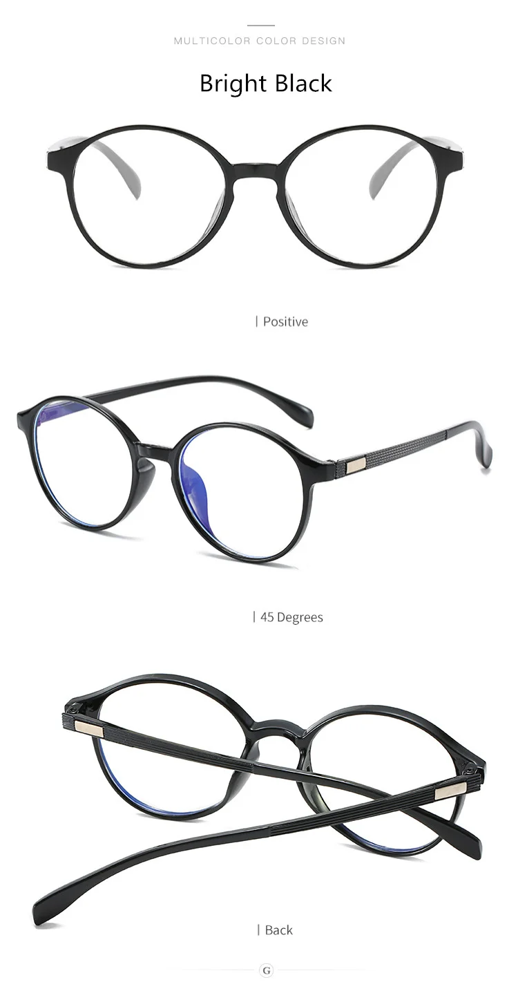 Модный Круглый анти-синий светильник, очки, оправа для женщин, близорукость, оптические очки, мужские компьютерные очки, винтажные прозрачные линзы, очки