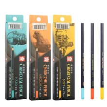 SAKURA – crayons de croquis, 12 pièces, doux/moyen/dur, pour dessin en charbon de bois, papeterie scolaire