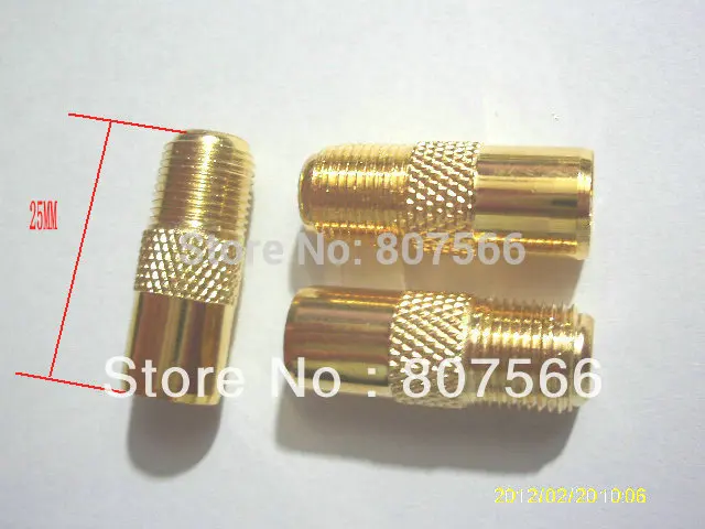 1x Gold F Female Jack to PAL IEC DVB-T TV Male Plug Coaxial RF Connector Adapter 