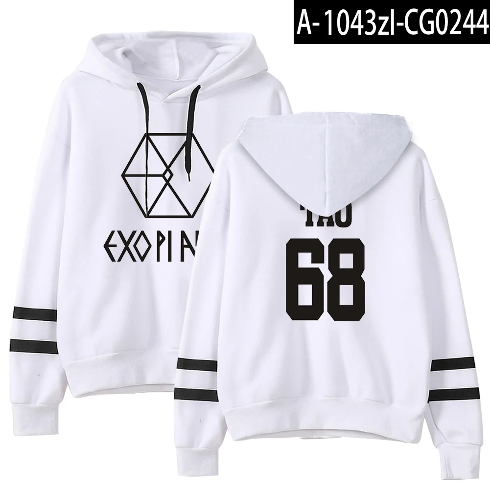 EXO толстовка с капюшоном корейский эксклюзивный стиль толстовки с длинными рукавами женская модная повседневная зимняя теплая Кепка, толстовка S-2XL - Цвет: 18