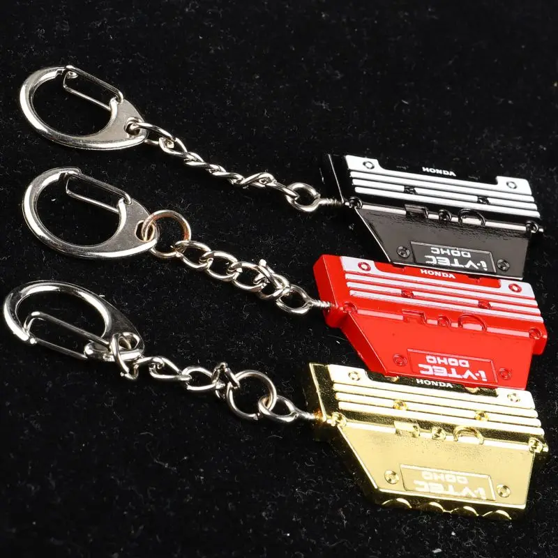 JDM Keychain Dohc Vtec Keyring Engine Valve Keychain Car Metal Keychain Turbo charged Keyring
