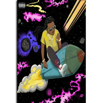 

Takeoff The Last Rocket Hot Album Hip Hop Rap Silk Fabric Wall Poster Art Decor Sticker Bright