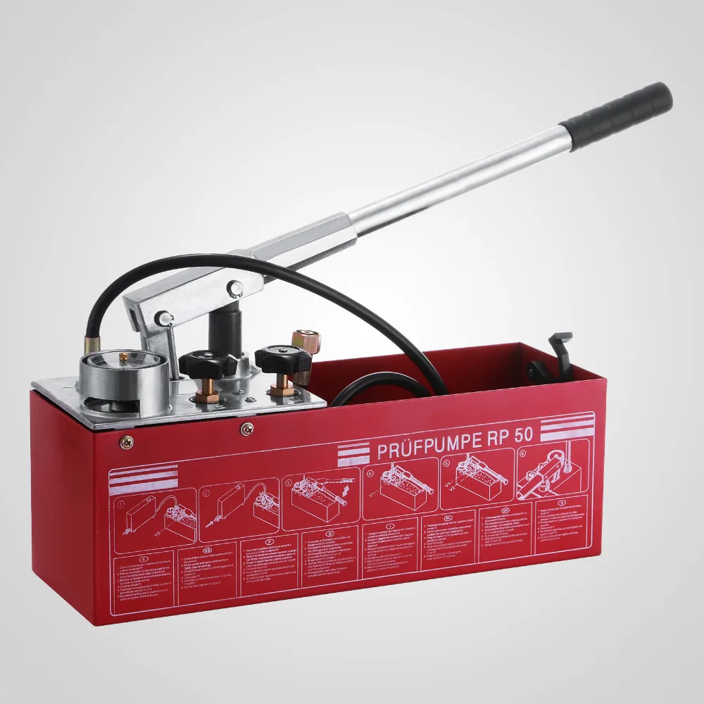

Hydraulic Pressure Test Pump 50 Bar 726 PSI 3 Gallon Tank 45ML 1/2" BSP