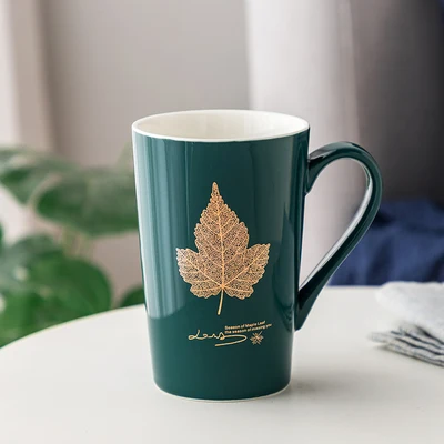 NO spoon OUSSIRRO, 420 мл, пара чашек, керамическая кофейная кружка с ложкой, чехол, креативный подарок на день Святого Валентина, свадьбу, день рождения - Цвет: NO spoon