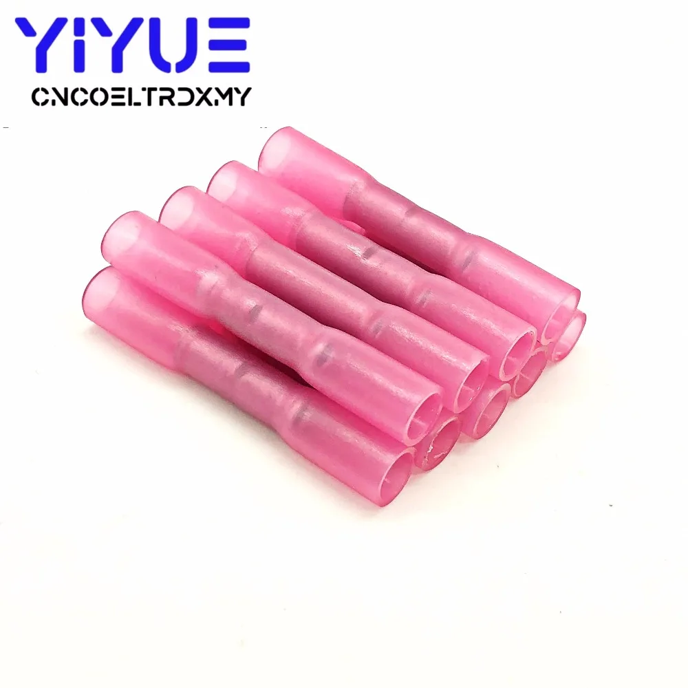 10202550PCS Heat Shrink Butt Terminals Insulated Electrical Wire Connectors AWG 22-10 Cable Crimping Terminals Connector Kit (5)