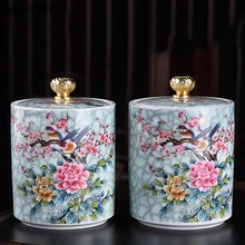 Дворцовая окрашенная керамическая емкость бак влагостойкий герметичный кофейные бобы чайные конфеты печенье с крышкой домашняя кухонная для хранения бак