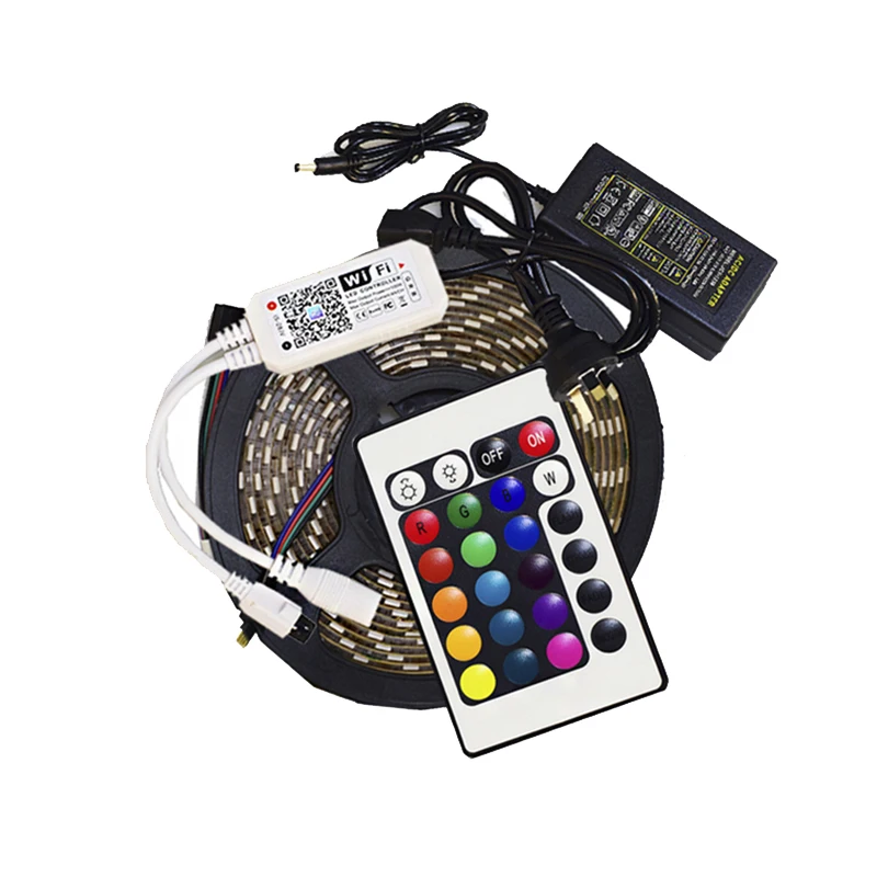 

RGB LED Light Strip 5050RGB 5M set lamp with wi-fi smart music 10M led strip 12v colorful graffiti lamp strip