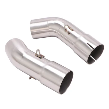 For Ducati 1198 1098 848 Exhaust Pipe Motorcycle Stainless Steel Middle Link Tube Slip On 51mm Mufflers Left Right Under Seat - - Racext 11