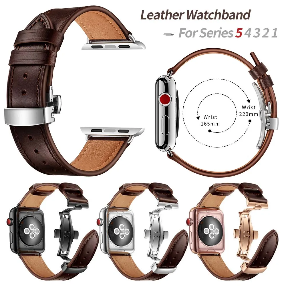 Кожаный браслет ремешок для Apple Watch 5 Band Series 5 4 3 2 1 масло воск кожаный ремешок для iWatch 40 мм 44 мм 38 мм 42 мм