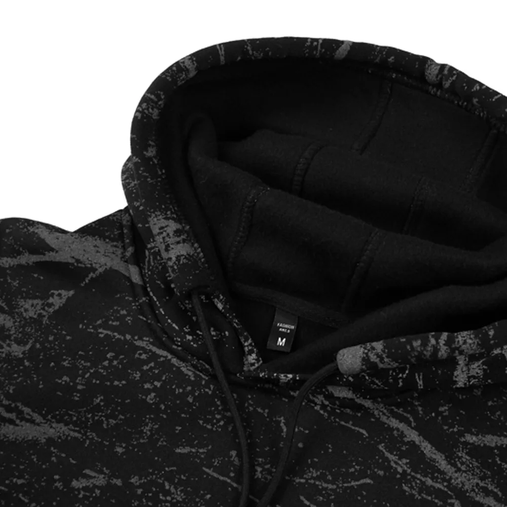 Pattern Autumn Men's Long Sleeve Blouse Tee Running Tops With Hat Hooded Sport Coat Outwear Full Fitness Gym Sweatshirt A1