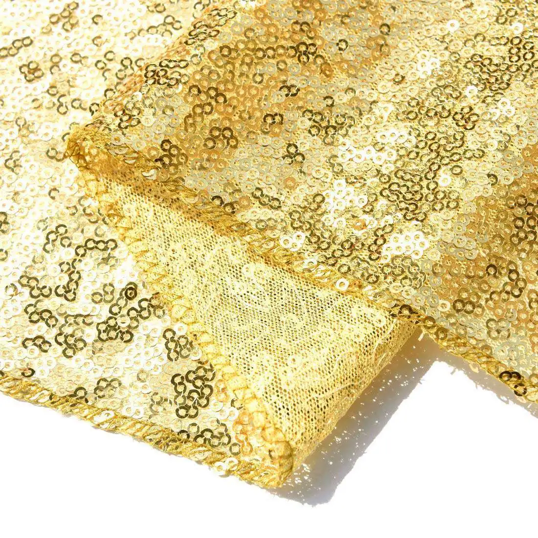 2Packs 12 X 108Inch Glitter Gold Sequin Table Runner for Birthday Wedding Engagement Bridal Shower Baby Shower Bachelorette Holi
