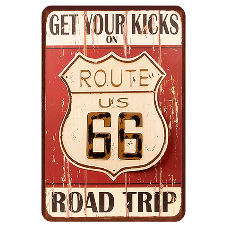 Черный Route Us 66 металлический знак табличка Металл Винтаж жестяной знак паба Настенный декор для бара паба клуба человек пещера металлический плакат - Цвет: Черный
