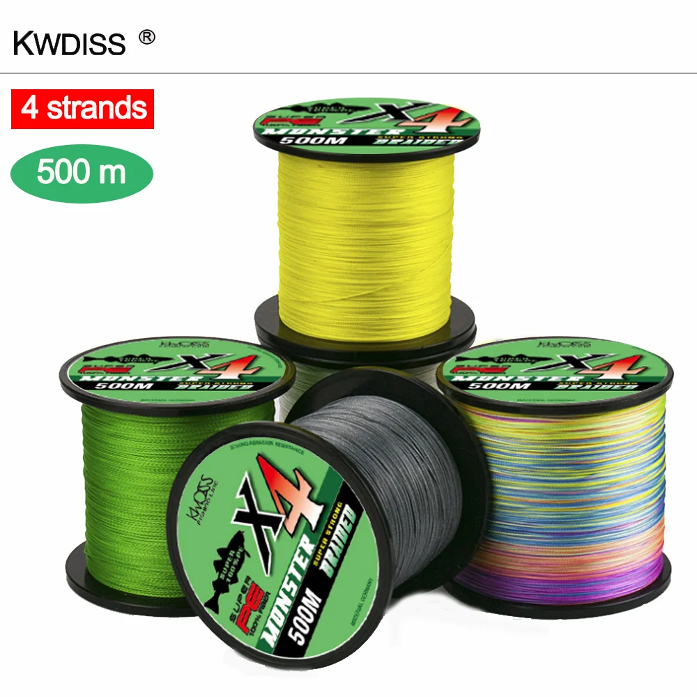 YEH&DO Braid Fishing line 500M 4 Strands 5 colors Multifilament Fishing