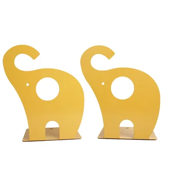 

Cute Decoration Kids Gift Library Cartoon Elephant Home Office Anti Skid Study School For Shelves Metal Bookends Book Organizer