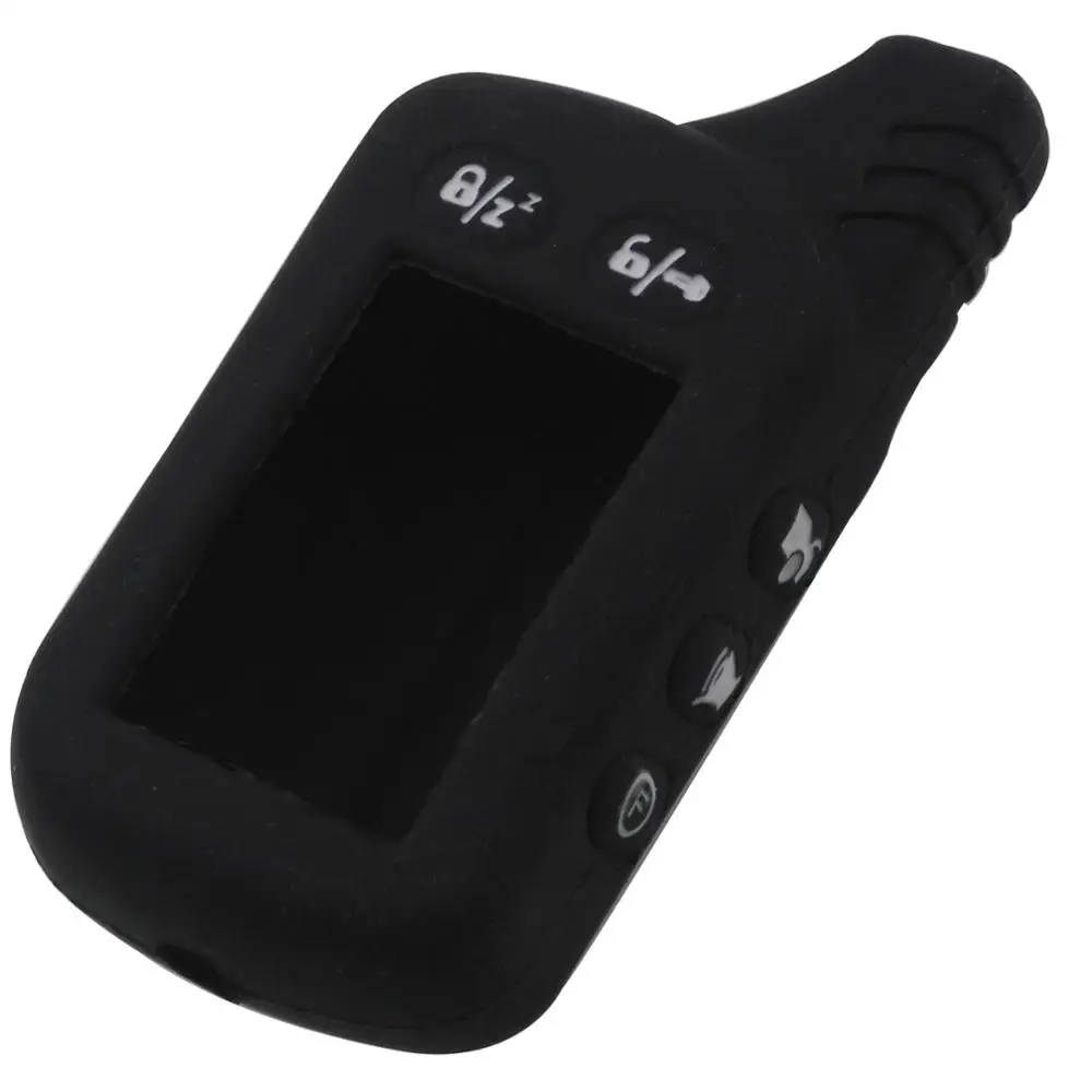 jingyuqin 10pcs TZ9010 Silicone Case KeyChain Russian 2-way Alarm System Alarm Key Fob For Tomahawk TZ-9010 TZ9010 - Название цвета: black