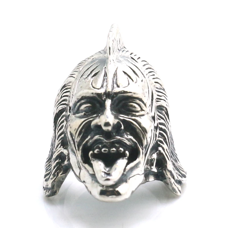 Unisex 925 Silver Cool Punk Gothic Rock Star Cool Skull Classic Ring