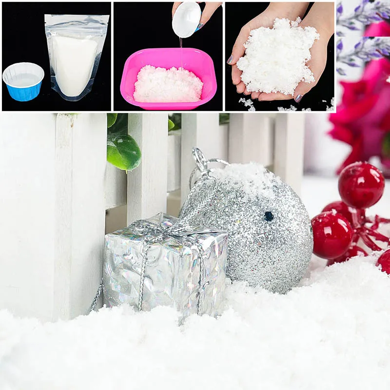 Christmas Fake Magic Snow Fluffy Super Absorbant Decorations For Christmas Wedding Artificial Snow Scene