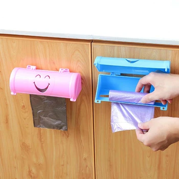 

Simle Shape Garbage Bag Storage Box Wall Mounted lastic Trash Bags Storage Container Kitchen Bathroom Organizer New
