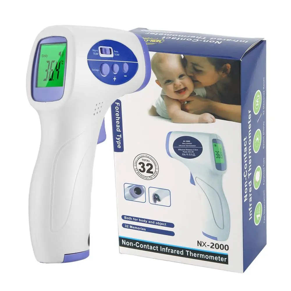Termómetro infrarrojo Digital para bebés y adultos, medidor de temperatura corporal sin contacto para la frente