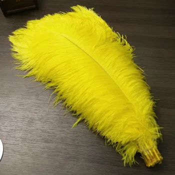 

Wholesale 10pcs Beautiful Yellow Natural Ostrich Feathers 20-22 inch/50-55 cm For DIY Jewelry Craft Making Decoration