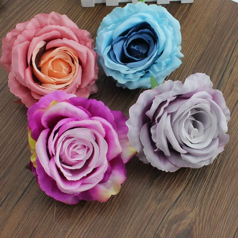 

SMARIHAS 2PCS artificial silk rose flower head simulation flower background wall flower net decoration DIY home artificial flowe
