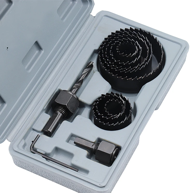 

Yalku 11Pcs/lot DIY Wook Hole Saw Drill Bit Set for PVC / Wood / Gypsum Board 19mm, 22mm, 29mm, 32mm, 38mm, 44mm, 51mm, 64mm