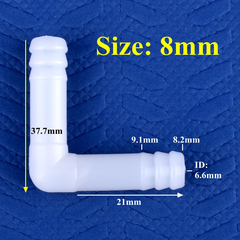 8mm 10mm PE Elbow Connector Aquarium Tank Air Pump Hose Pagoda Joint Watering Irrigation Garden Water Pipe Connector 5~500pcs pipe connector