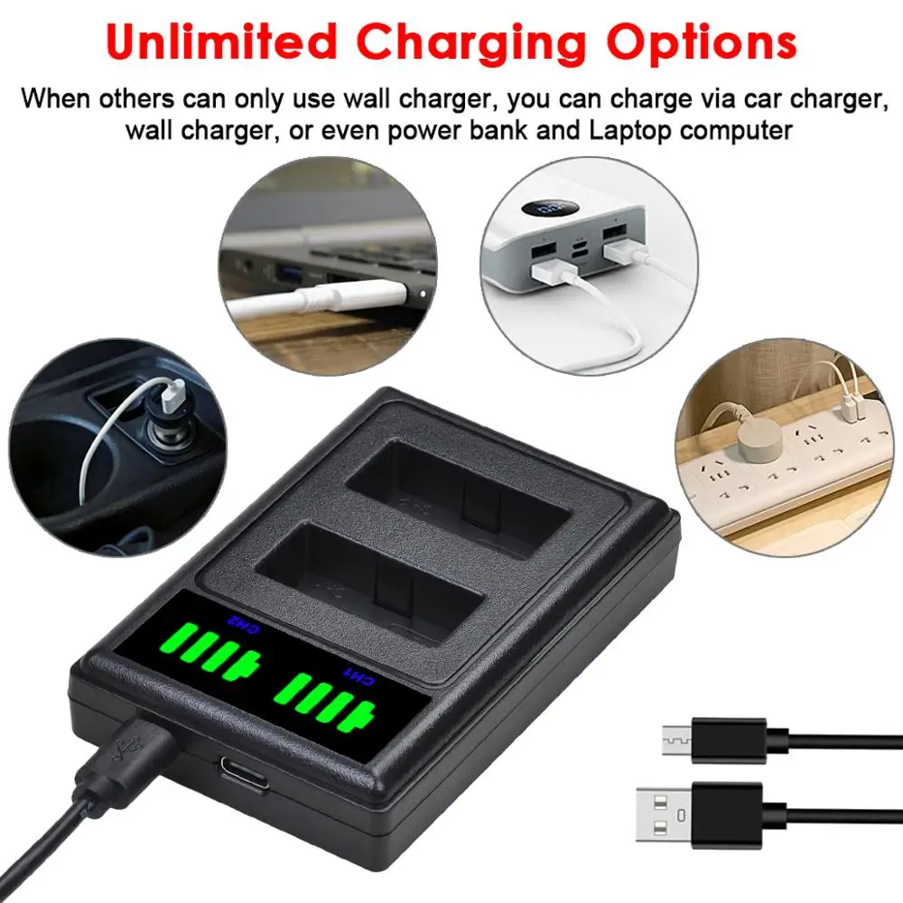 Batteria PATONA LP-E17 1000mAh USB-C Per Canon EOS RP, R8, R10, R50, M6 Mark II E Altri - Foto 5