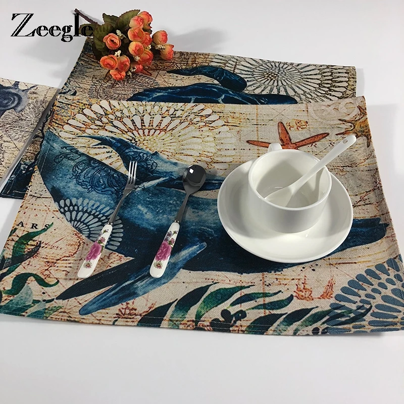 Подставки Zeegle для кухни обеденная панель коврик стола из хлопка и льна салфетка