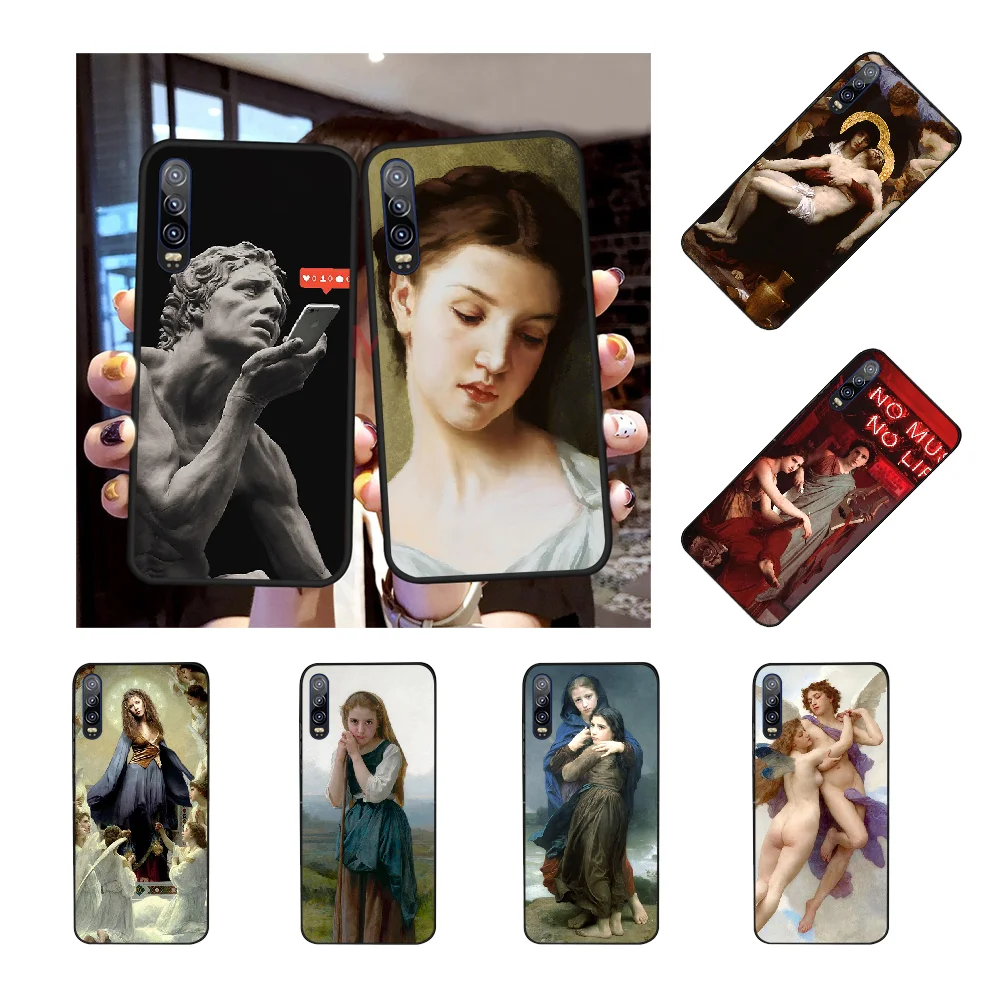 NBDRUICAI Regina Angelorum Bouguereau art мягкий силиконовый черный чехол для телефона Huawei Honor 20 10 9 8
