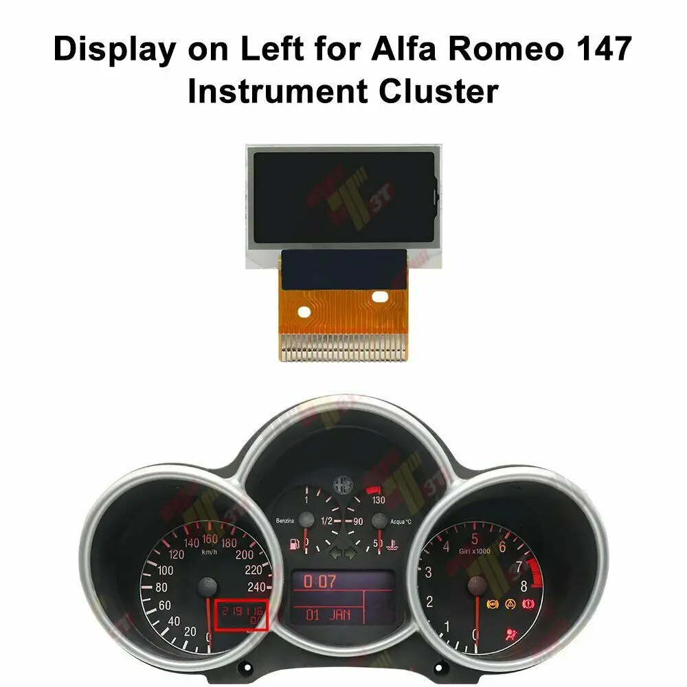

Dashboard LCD For Display on Left for Alfa Romeo 147 Instrument Cluster