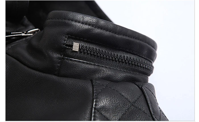 Fashion Leather Jacket Men Autumn Winter Fleece Warm Liner Leather Coat Men Stand Collar Plus Size L-6XL Motorcycle Jacket Men