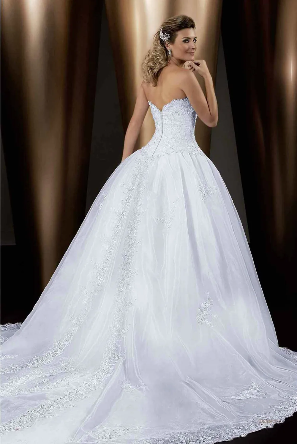 Горячая Распродажа, уникальные пышные платья vestido de noiva gala, милые кружевные аппликации из органзы, Свадебное бальное платье, платья для матери невесты