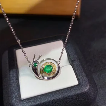 

Natural Emerald Necklace Pendant Genuine 925 Sterling Silver For Women Heart Shaped Real Gemstone Fine Jewelry