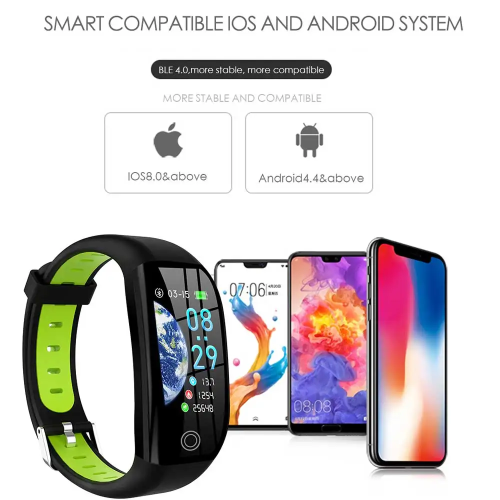 Greentiger gps F21 умный Браслет пульсометр кровяное давление IP68 Водонепроницаемый калории смарт-спортивный браслет VS E18 C1