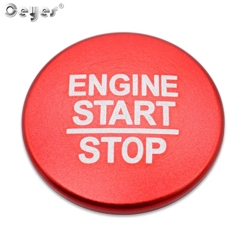 Ceyes автомобильный двигатель старт зажигания стоп-покрытие салонные аксессуары Стайлинг подходит для Jeep Renegade компас Wrangler Авто Наклейка - Цвет: Button Cover Red
