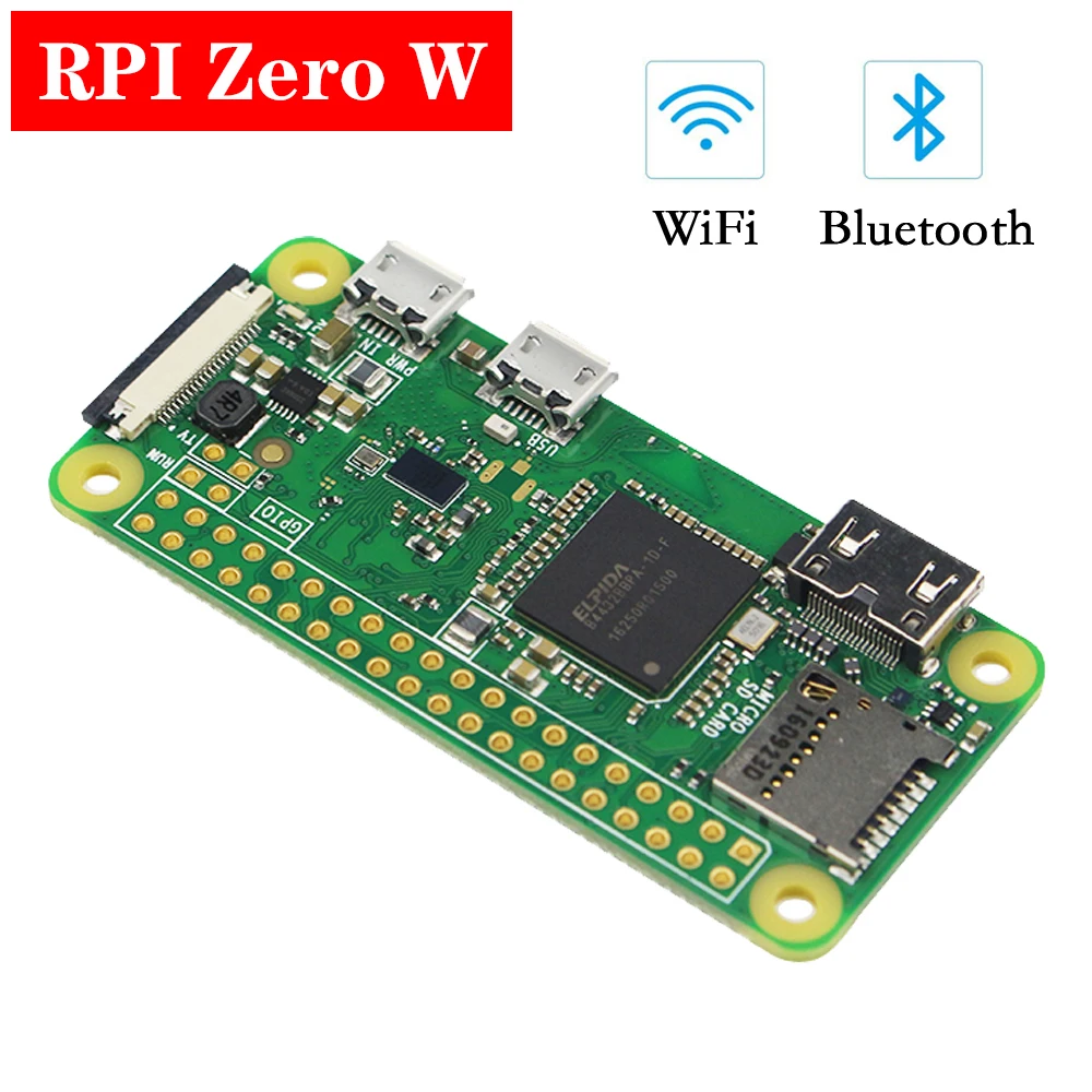 Оригинальная Raspberry Pi Zero W Плата 1 ГГц процессор 512 МБ ОЗУ с бортовым WiFi и Bluetooth RPI 0 Вт Pi Zero W беспроводной