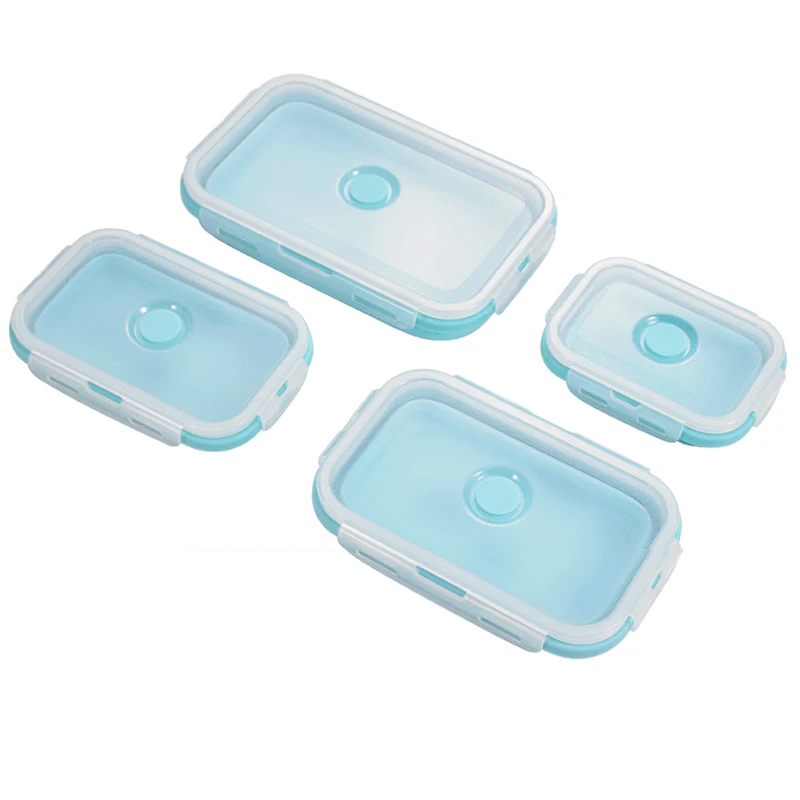 Silicone Collapsible Lunch Box Food Storage Container Bento Microwavable Portable Picnic Outdoor Camping Lunch Box