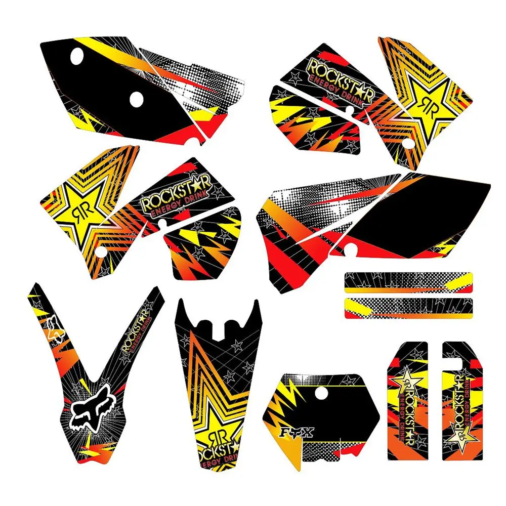 

New Full Graphics Decals Stickers Custom Number Name 3M Bright Matte Stickers Waterproof For KTM SX 125 250 450 525 2005-2006