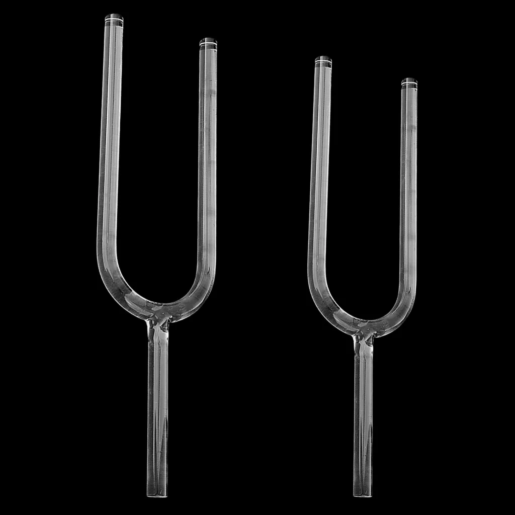 2 pieces Crystal Tuning Fork Singing Bowl for Meditation Yoga Perfect