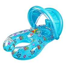 Inflatable Mother Baby Swim Float Ring Kids Seat Double Person Swimming Soft Ring Swimming Floating Circle Babyfloat Accessories