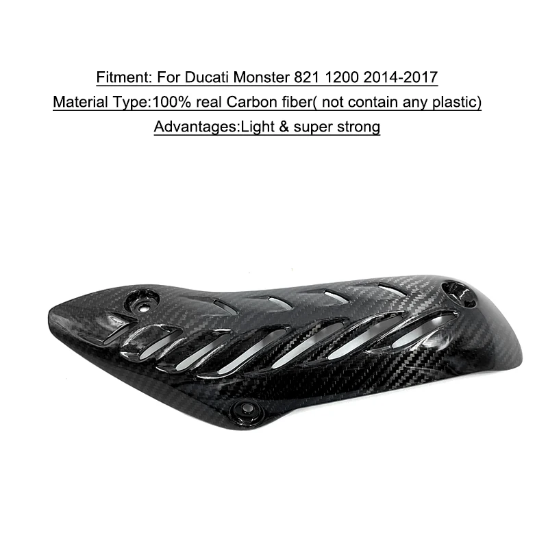 For Ducati Monster 821 1200 14-17 Motorcycle Exhaust Muffler Carbon Fiber Protector Heat Shield Cover Guard Anti-scalding cover (2)